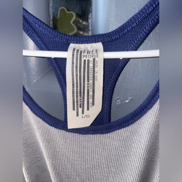 Navy and Gray Racerback Tank Top - Picture 2 of 3